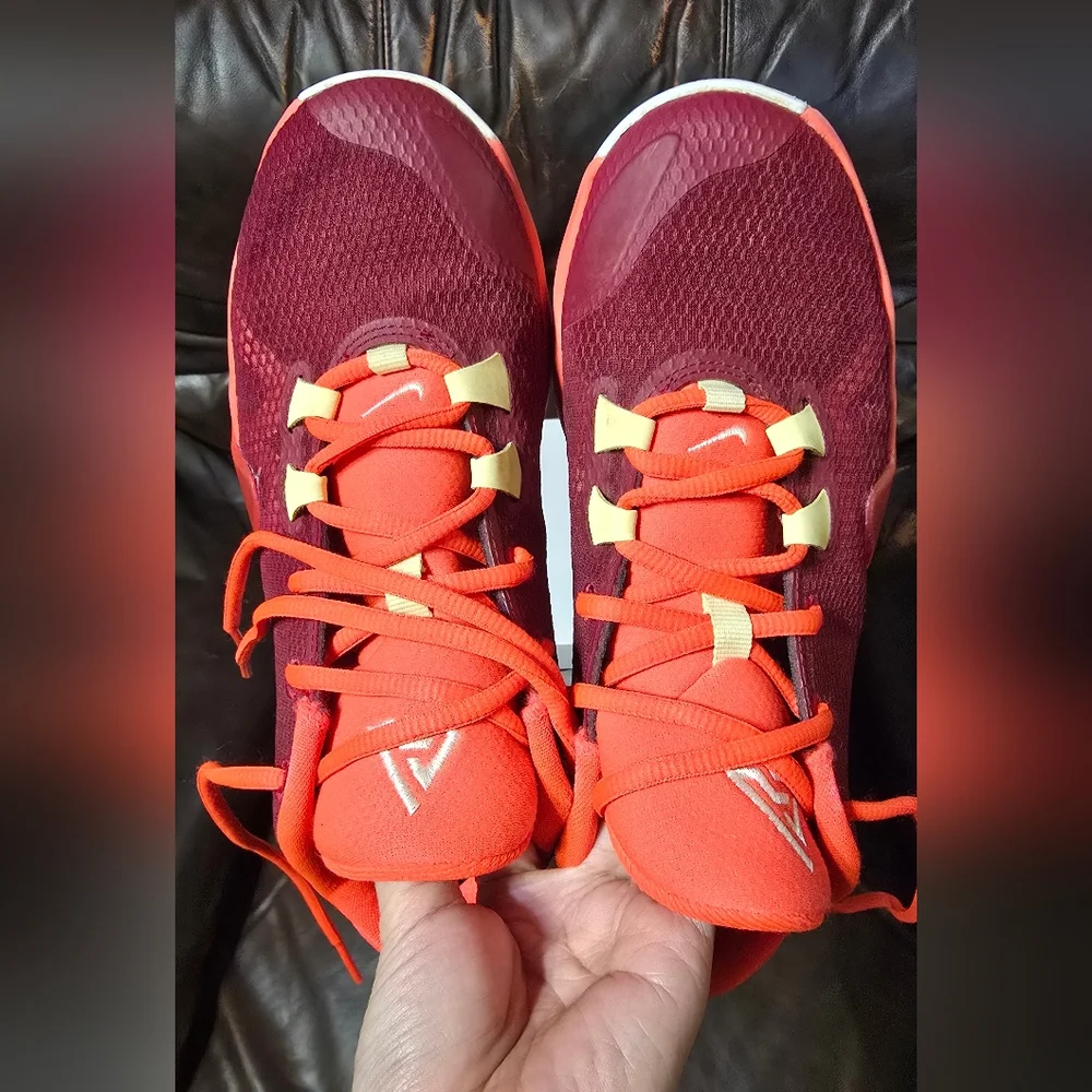 Nike Freak 1, 5Y Orange and Red Sneakers